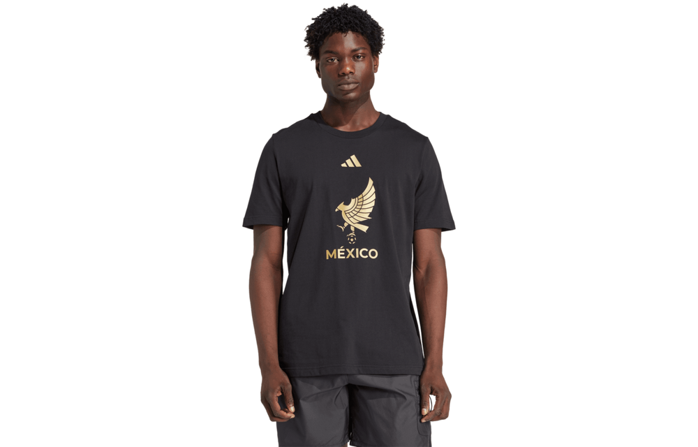 adidas Mexico 2025 De Oro Fan SS Tee Shirt - Black/Gold