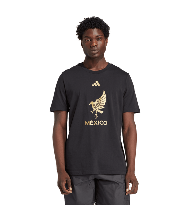 adidas adidas Mexico 2025 De Oro Fan SS Tee Shirt - Black/Gold