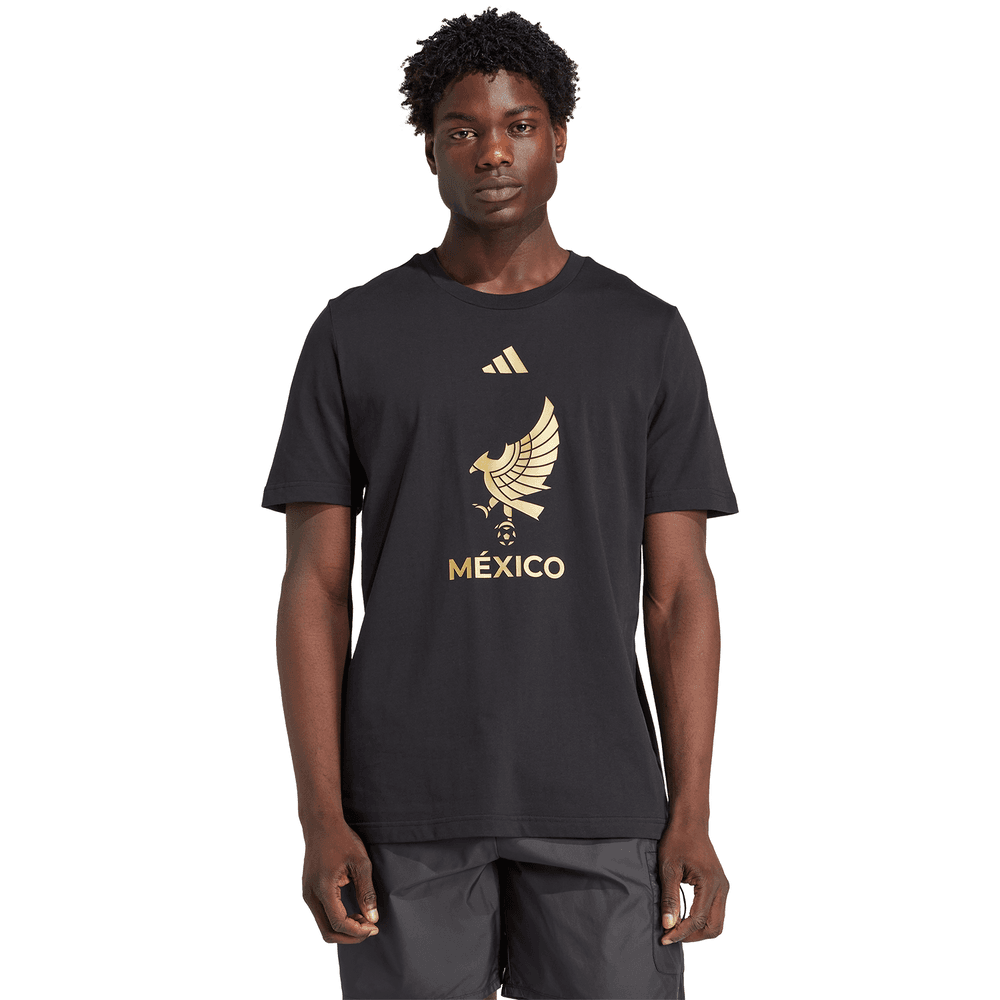 adidas Mexico 2025 De Oro Fan SS Tee Shirt - Black/Gold