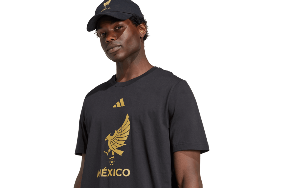 adidas Mexico 2025 De Oro Fan SS Tee Shirt - Black/Gold