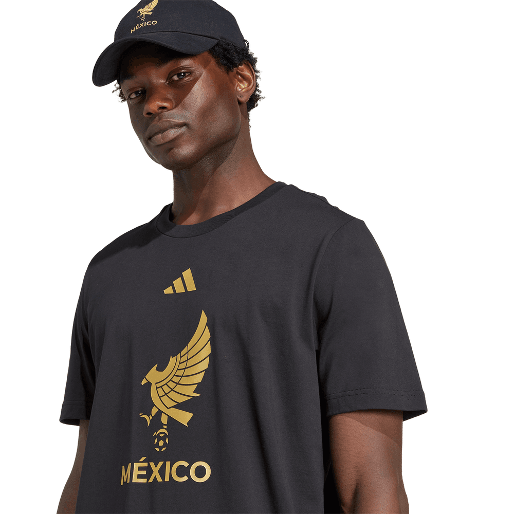 adidas Mexico 2025 De Oro Fan SS Tee Shirt - Black/Gold