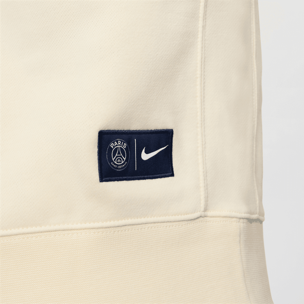 Nike PSG Paris Saint German 2025 - 26 Crewneck Fleece Sweatshirt - Coconut Milk/Midnight Navy