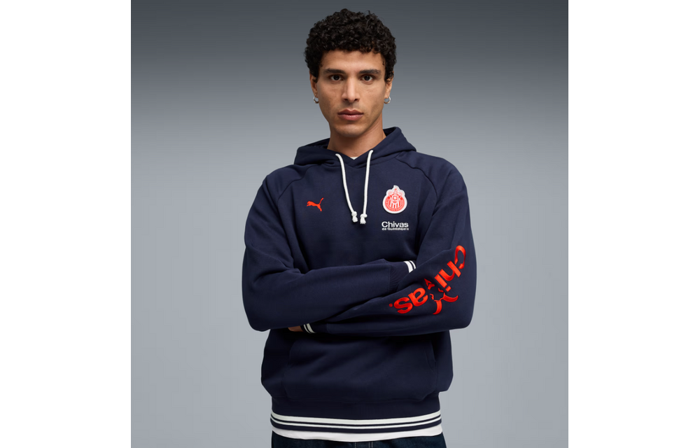 Puma Chivas 2025 - 26 Fleece Hoodie - Navy Blue/Red