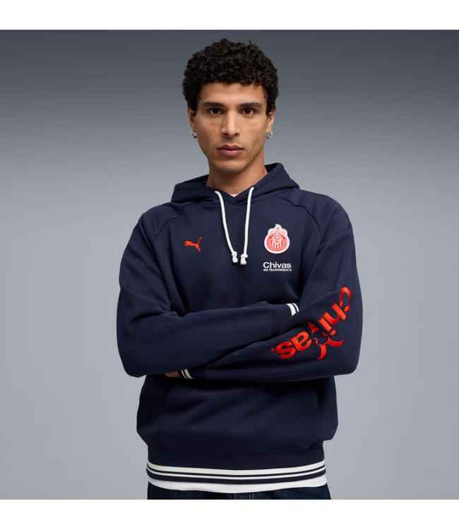 Puma Puma Chivas 2025 - 26 Fleece Hoodie - Navy Blue/Red