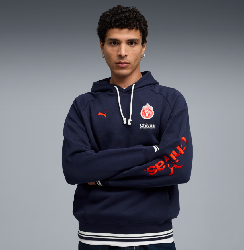 Puma Chivas 2025 - 26 Fleece Hoodie - Navy Blue/Red