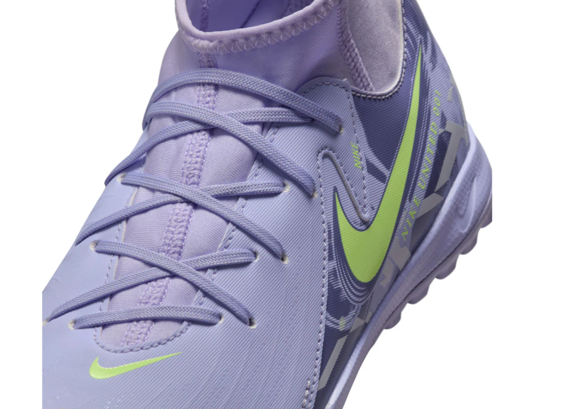 Nike Jr Phantom Luna II Academy United Pack DF TF Turf Shoes - Purple Agate/Barely Volt