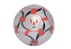 adidas F50 Messi 2025 - 26 Prestig10 League Soccer Ball - Silver Metallic/Lucid Red/Black