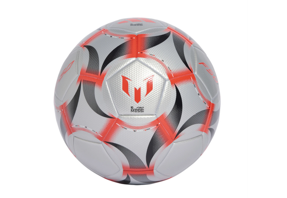 adidas F50 Messi 2025 - 26 Prestig10 League Soccer Ball - Silver Metallic/Lucid Red/Black