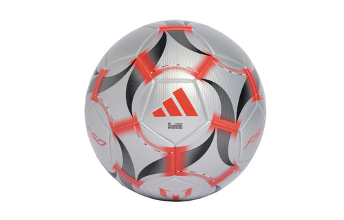 adidas F50 Messi 2025 - 26 Prestig10 League Soccer Ball - Silver Metallic/Lucid Red/Black