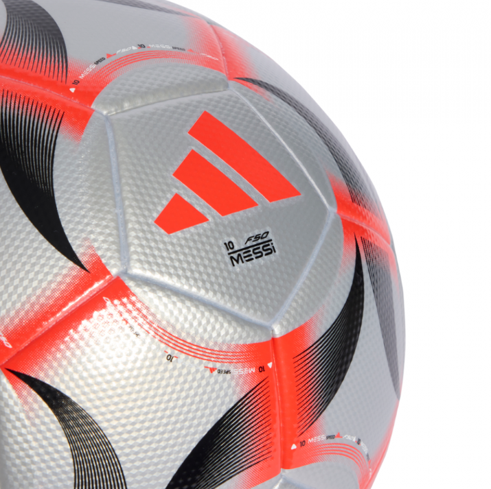 adidas F50 Messi 2025 - 26 Prestig10 League Soccer Ball - Silver Metallic/Lucid Red/Black
