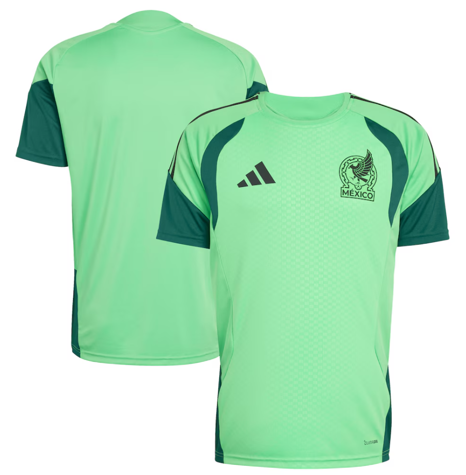 adidas Mexico World Cup 2026 WC Tiro Pre Match Training Jersey - Semi Flash Green