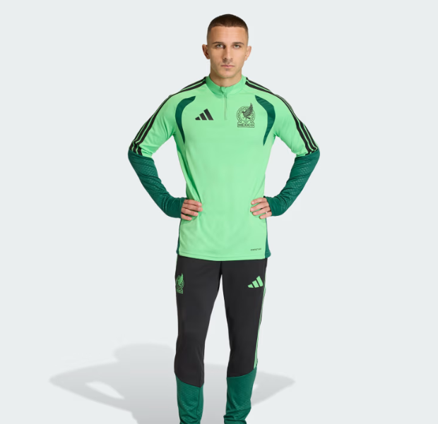 adidas Mexico World Cup 2026 Long Sleeve Tiro Training Top - Semi Flash Green