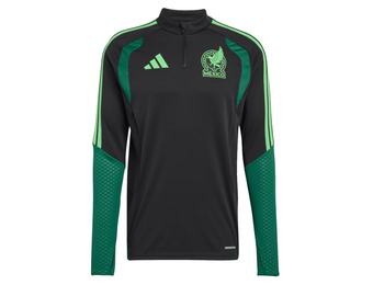 adidas Mexico World Cup 2026 Long Sleeve Tiro Training Top - Black/Green