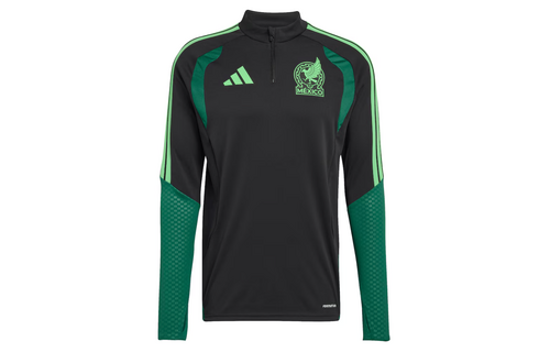 adidas Mexico World Cup 2026 Long Sleeve Tiro Training Top - Black/Green