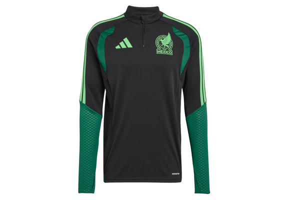 adidas Mexico World Cup 2026 Long Sleeve Tiro Training Top - Black/Green