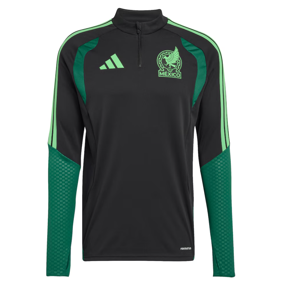 adidas Mexico World Cup 2026 Long Sleeve Tiro Training Top - Black/Green