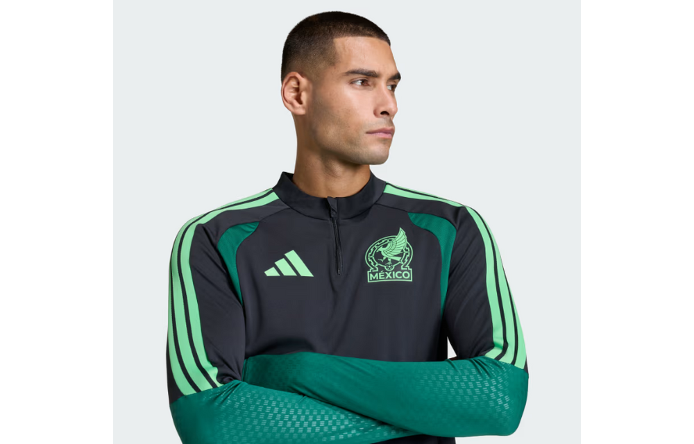 adidas Mexico World Cup 2026 Long Sleeve Tiro Training Top - Black/Green