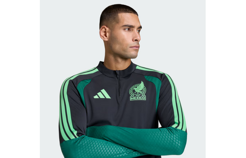 adidas Mexico World Cup 2026 Long Sleeve Tiro Training Top - Black/Green