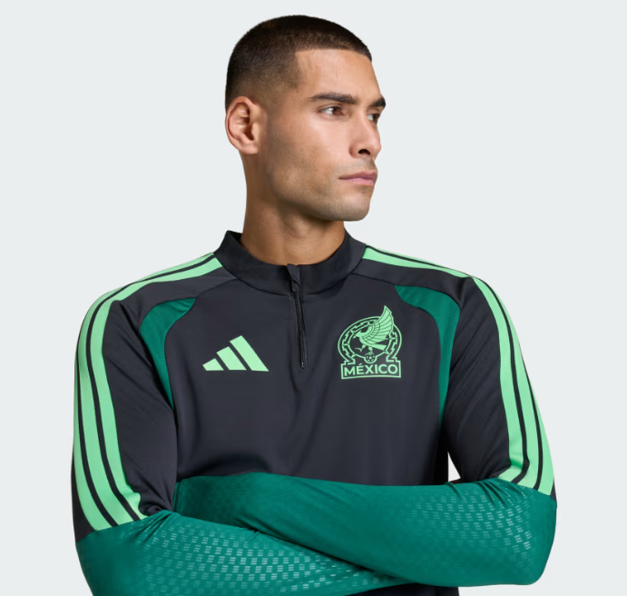 adidas Mexico World Cup 2026 Long Sleeve Tiro Training Top - Black/Green