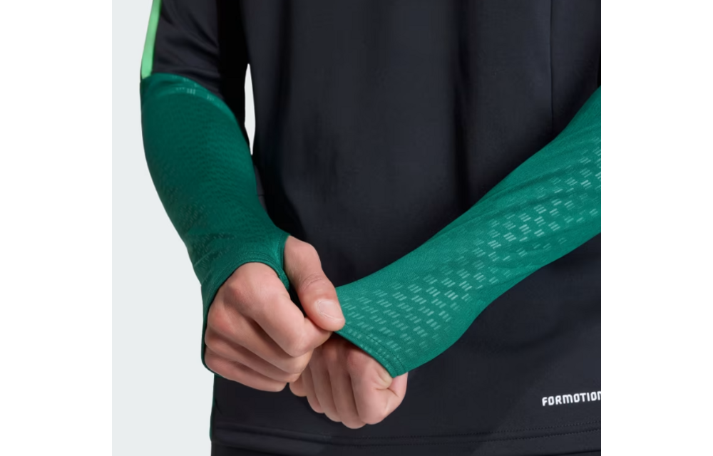 adidas Mexico World Cup 2026 Long Sleeve Tiro Training Top - Black/Green