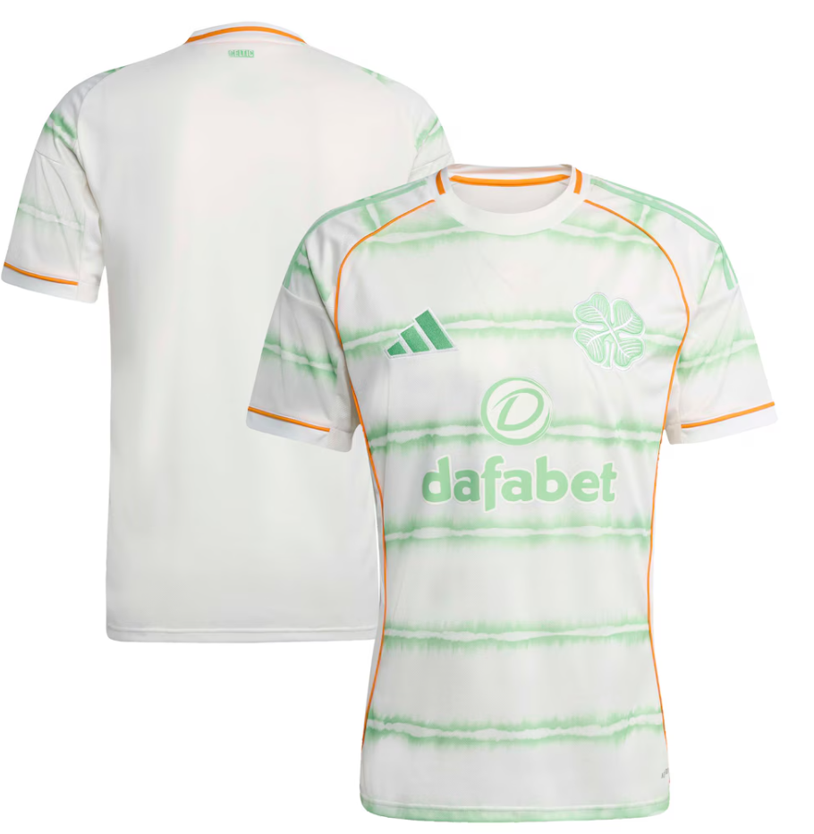 adidas Celtic 2025 - 26 Third Jersey - Off White/Tint Green/Orange