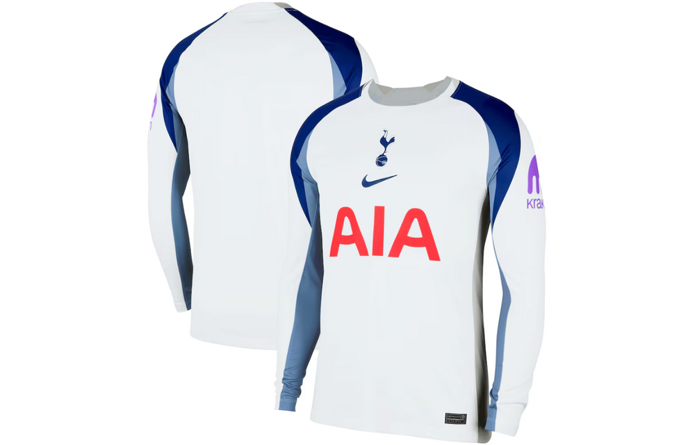 Nike Tottenham Hotspur 2025- 26 Long Sleeve Home Jersey - White/Light Iron Ore/Binary Blue