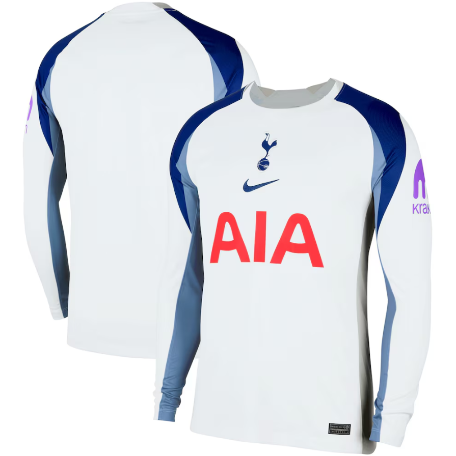Nike Tottenham Hotspur 2025- 26 Long Sleeve Home Jersey - White/Light Iron Ore/Binary Blue