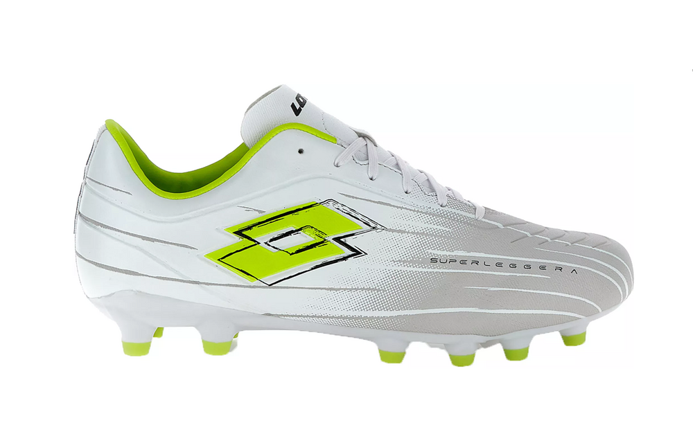 Lotto Solista 700 IX FG / MG Soccer Shoes - White/Lime Green