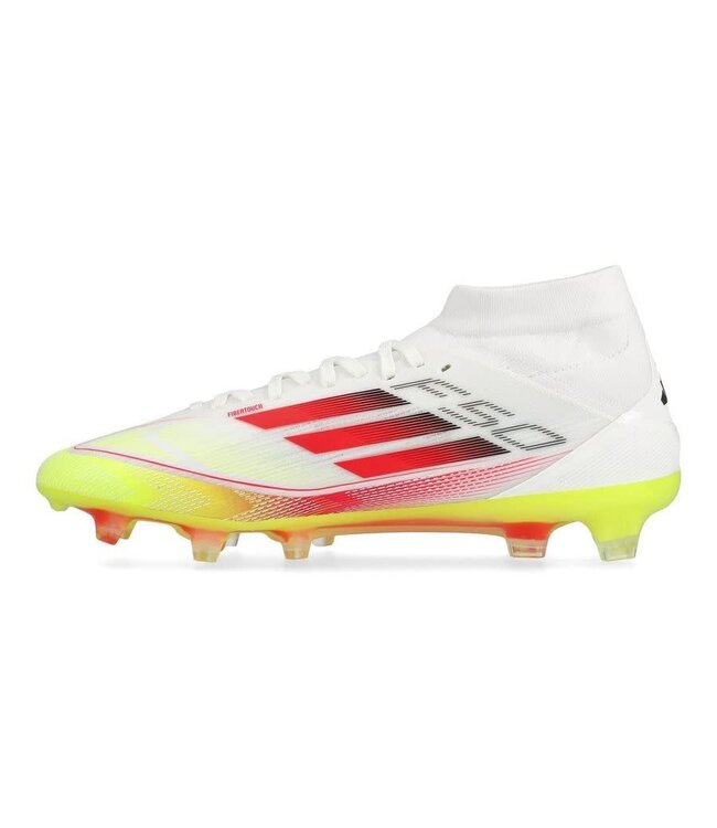 adidas adidas Womens F50 PRO Mid FG Soccer Shoes - Cloud White/Lucid Red/Solar Yellow