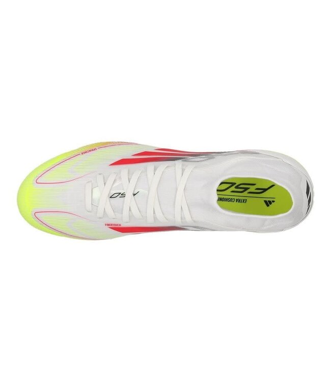 adidas adidas Womens F50 PRO Mid FG Soccer Shoes - Cloud White/Lucid Red/Solar Yellow