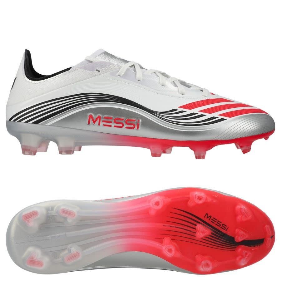 adidas F50 PRO Messi Presti10 FG / MG - White/Lucid Red/Silver Metallic