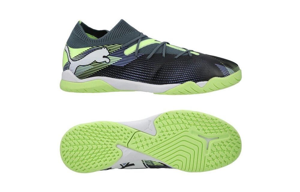 Puma Future 7 Match IT Indoor Shoes - Grey Skies/White/Fizzy Apple