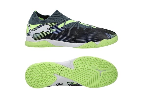 Puma Future 7 Match IT Indoor Shoes - Grey Skies/White/Fizzy Apple