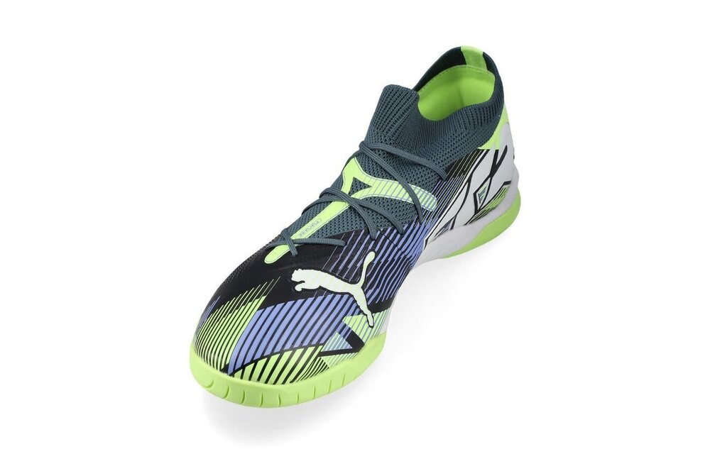 Puma Future 7 Match IT Indoor Shoes - Grey Skies/White/Fizzy Apple