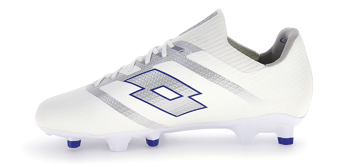 Lotto Maestro 300 VI FG Soccer Shoes - White/Blue/Silver