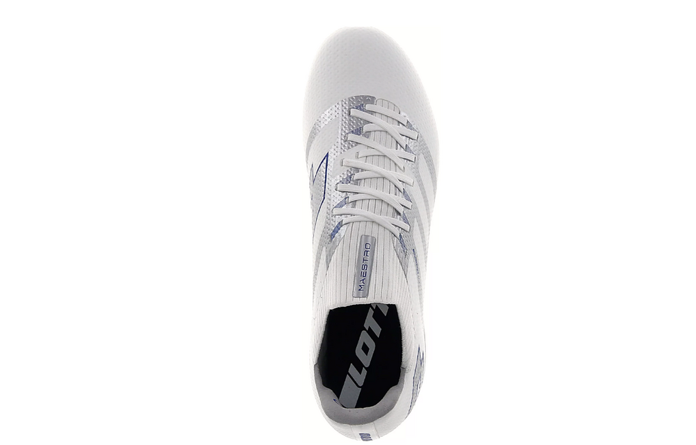 Lotto Maestro 300 VI FG Soccer Shoes - White/Blue/Silver