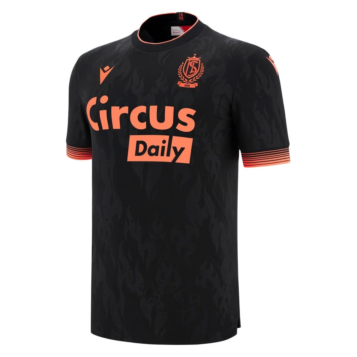 Macron Standard Liege 2025 - 26 Authentic Third Jersey - Black/Mango