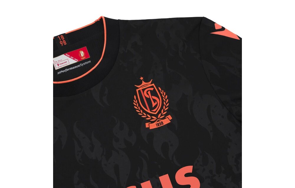 Macron Standard Liege 2025 - 26 Authentic Third Jersey - Black/Mango