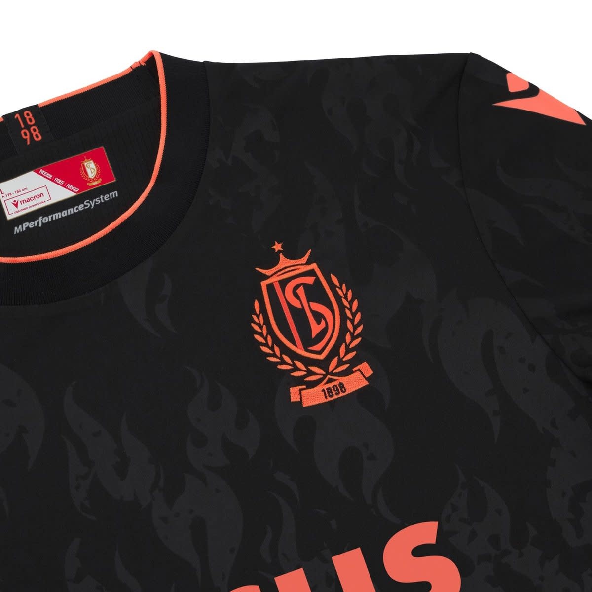 Macron Standard Liege 2025 - 26 Authentic Third Jersey - Black/Mango