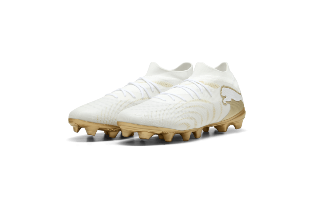 Puma Future 9 Match FG/AG Soccer Shoes - White/Metallic Gold/Black