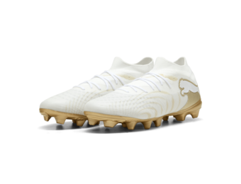Puma Future 9 Match FG/AG Soccer Shoes - White/Metallic Gold/Black