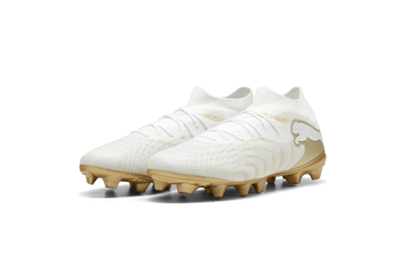 Puma Future 9 Match FG/AG Soccer Shoes - White/Metallic Gold/Black