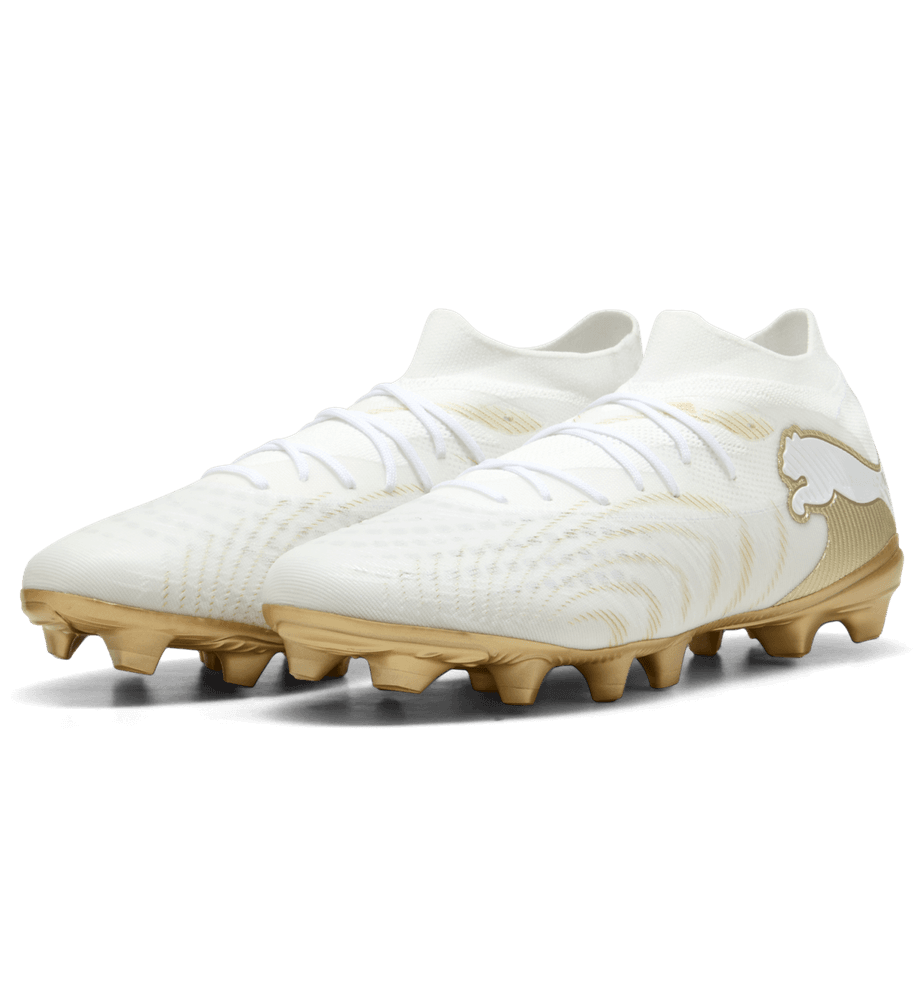 Puma Future 9 Match FG/AG Soccer Shoes - White/Metallic Gold/Black
