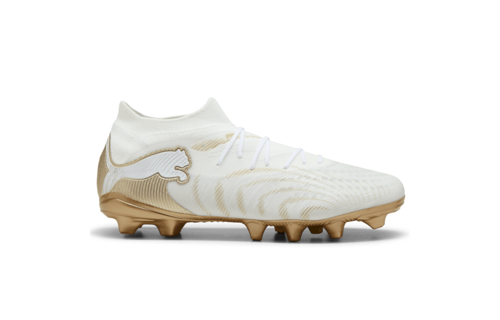 Puma Future 9 Match FG/AG Soccer Shoes - White/Metallic Gold/Black