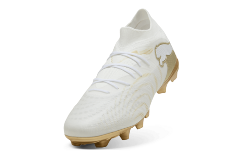 Puma Future 9 Match FG/AG Soccer Shoes - White/Metallic Gold/Black