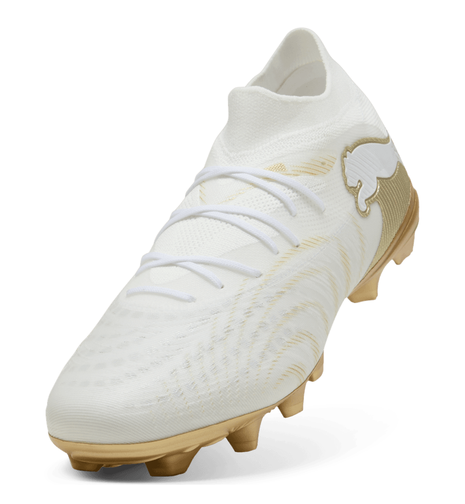 Puma Future 9 Match FG/AG Soccer Shoes - White/Metallic Gold/Black