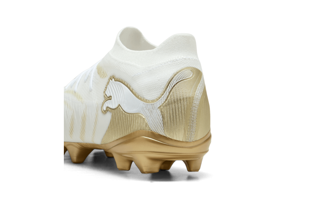 Puma Future 9 Match FG/AG Soccer Shoes - White/Metallic Gold/Black