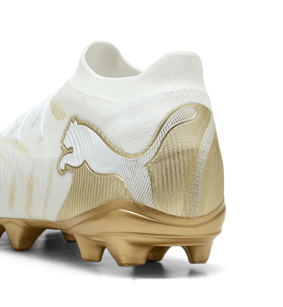 Puma Future 9 Match FG/AG Soccer Shoes - White/Metallic Gold/Black