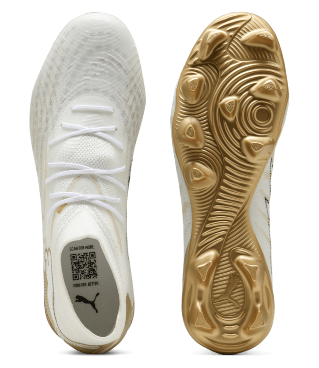 Puma Puma Future 9 Match FG/AG Soccer Shoes - White/Metallic Gold/Black