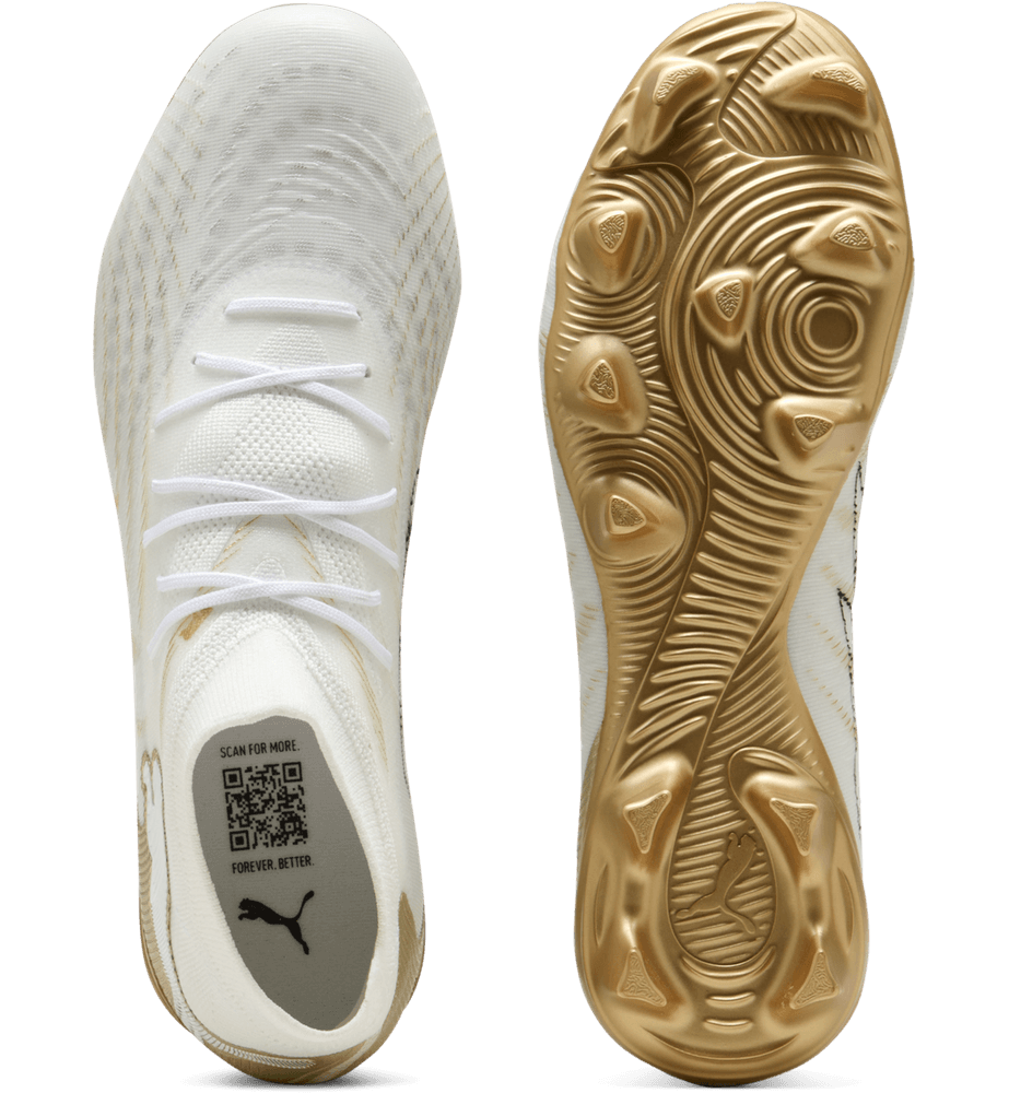 Puma Future 9 Match FG/AG Soccer Shoes - White/Metallic Gold/Black